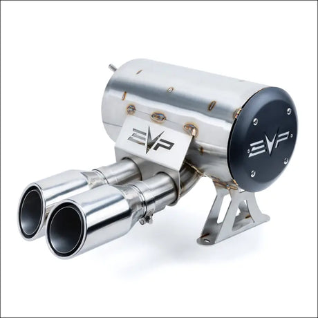 EVP Racing Dynamic Twin Exit Muffler for 2024 Can-Am Maverick R - Rolled Edge Polished Stainless - Exhaust
