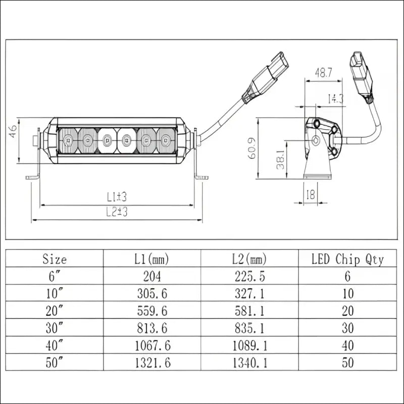 Infinite Offroad Chase Light Bar - 24’’ Wide / Polaris 8-pin - Rock Lights