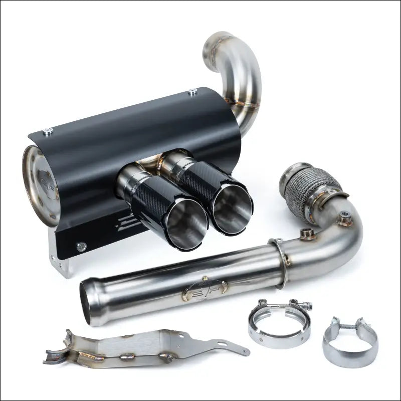 Magnus 3 Inch Twin Rear Exit Full Exhaust System for Can-Am Maverick X3 - Brushed Stainless Tips