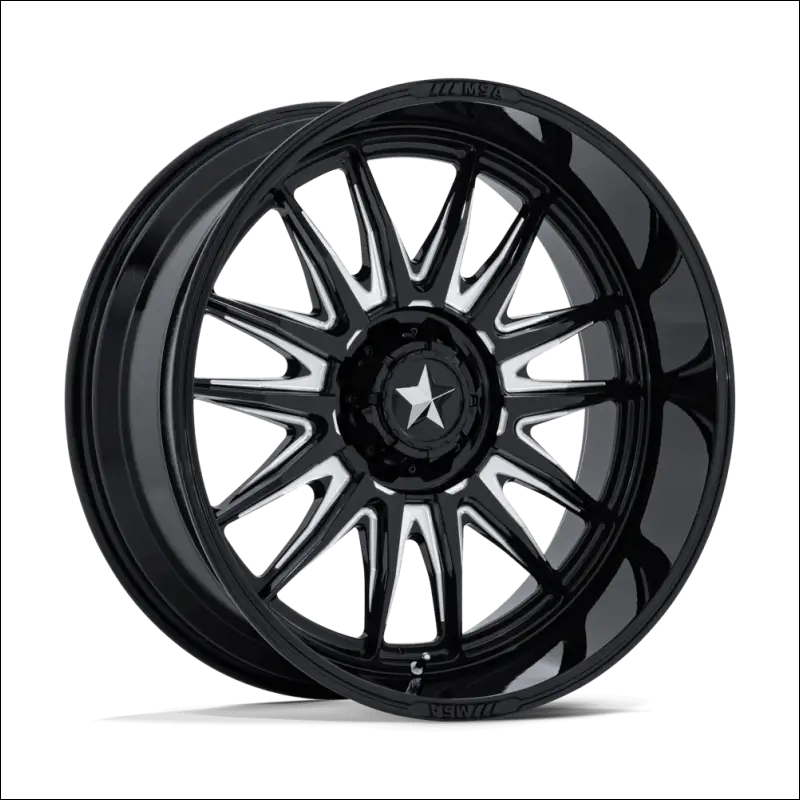 MSA M55 Commander UTV Gloss Black Milled Wheels Cast Aluminum - 15x7 / 4x137/4x156 / 10