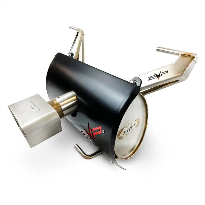 Polaris RZR Pro R Magnum Single-Exit Exhaust - Brushed Heatshield w/ Accent