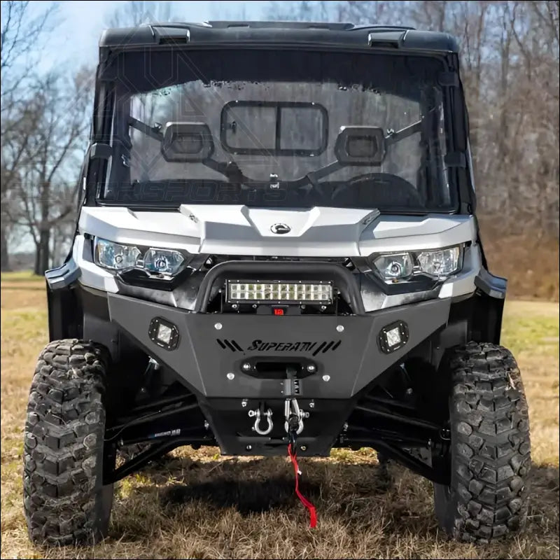 SuperATV Can-Am Defender Heavy Weight Front Bumper - Winch Ready - Bumpers