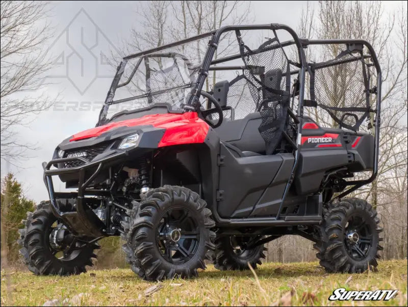SuperATV Honda Pioneer 700 Scratch Resistant Flip Down Windshield - Polycarbonate - Clear