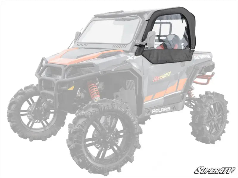 SuperATV Polaris General XP 1000 Primal Soft Cab Enclosure Upper Doors - 2 Seat / Yes: Sliding Window Rear Windshield