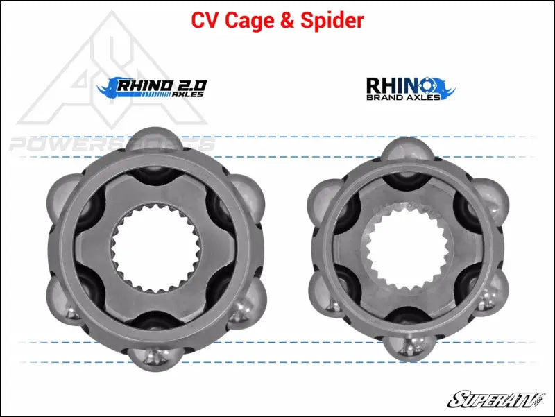 SuperATV Rhino 2.0 Polaris RZR XP Turbo Long Travel Axles