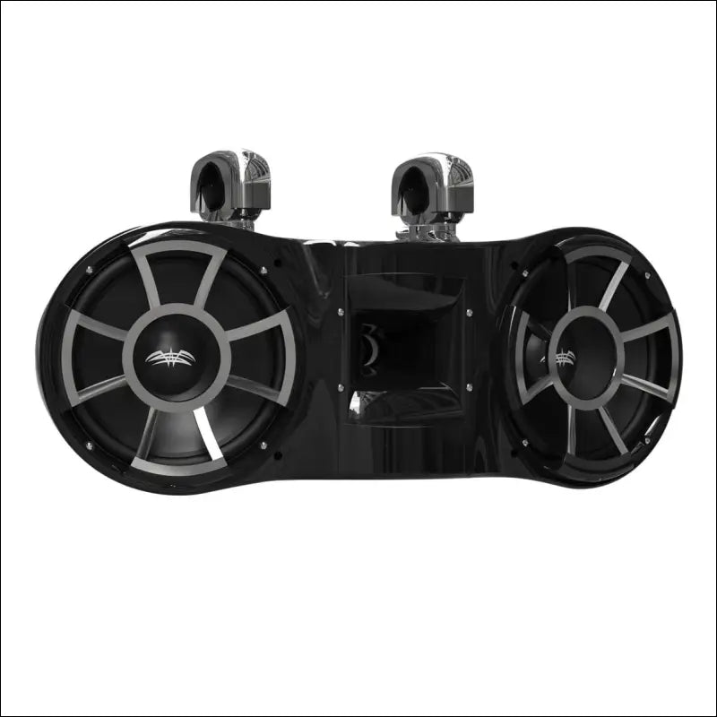 Wet Sounds Revolution Series Dual 10’’ Black Tower Speaker - Swivel Clamp (1 7/8’’ - 3’’) - Audio