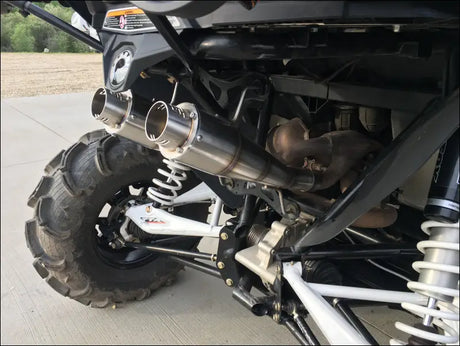 2013-2018 OG CanAm Maverick XMR XRS 1000cc Sniper Quiet Series Dual Slip On - Raw stainless body with coated tip