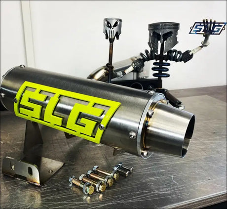 2016-2026 Gen 2 CanAm Renegade XMR 570-650-850-1000cc Bomber Quiet Series Slip On Side Exit - Raw stainless/Small Logo