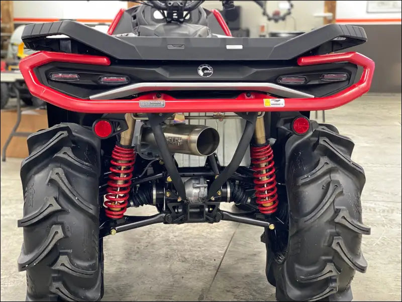 2025-2026 Gen 3 CanAm Outlander 850-1000cc All Models Megaphone Slip On - Raw Stainless Body with Coated Logo / Large