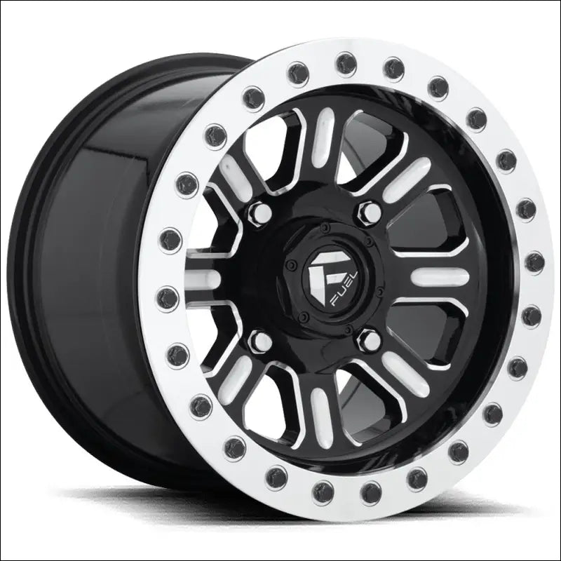 Fuel D910 Hardline Beadlock Wheel Gloss Black Milled - 15x7 / 4x137 / + 38mm - Wheels