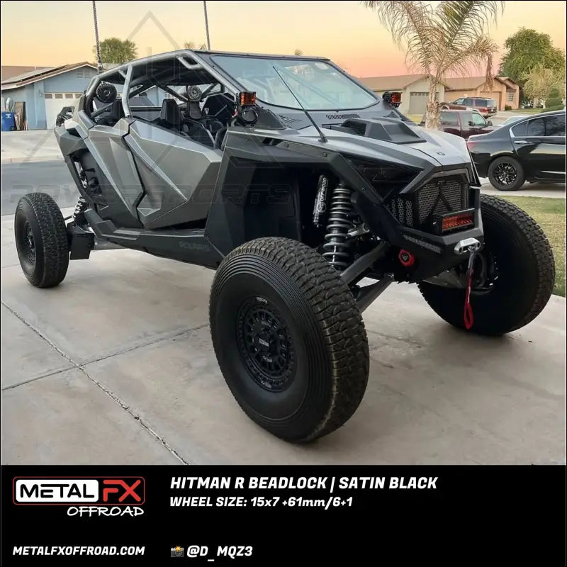 Hitman R Beadlock | Satin Black - 15x7 | +61mm/6 + 1 | 5x4.5 | 78120 (Polaris 5-Lug Only)