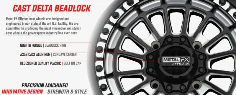 MetalFX Delta Beadlock - Matte Black Contrast Cut - Wheels