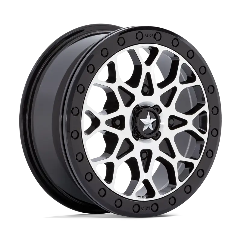 MSA M48 Portal Beadlock - Gloss Black Machined w Gloss Black Ring