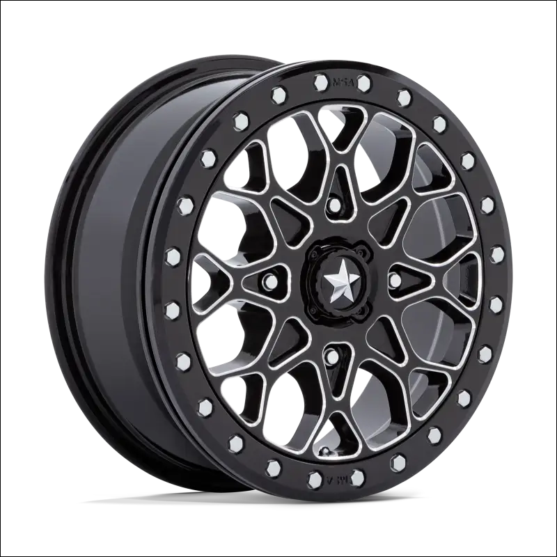 MSA M48 Portal Beadlock - Gloss Black Milled Gloss Black Ring