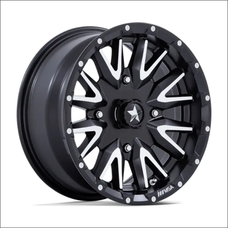 MSA M49 Creed Machined and Matte Black UTV Rims - 14x7 / 4x110 / 10 - Wheels