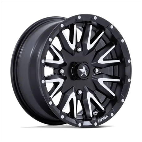 MSA M49 Creed Machined and Matte Black UTV Rims - 14x7 / 4x137 / 10 - Wheels