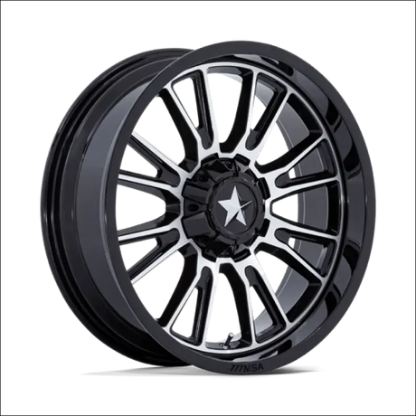 MSA M51 Thunderlips Machine & Gloss Black UTV Rims - 14x7 / 4x156/4x137 / 10 - Wheels