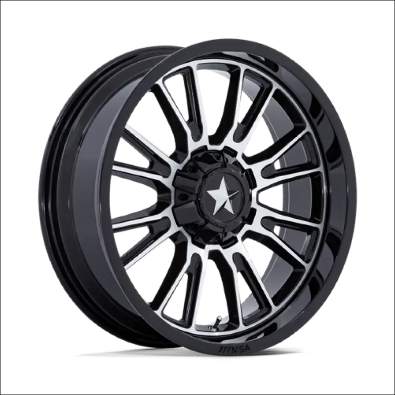 MSA M51 Thunderlips Machine & Gloss Black UTV Rims - 22x7 / 4x156/4x137 / Wheels