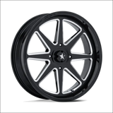 MSA M54 Spark UTV Gloss Black Milled Wheels Cast Aluminum - 14x7 / 4x137 / 10