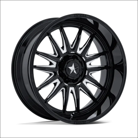 MSA M55 Commander UTV Gloss Black Milled Wheels Cast Aluminum - 15x7 / 4x110 / 10