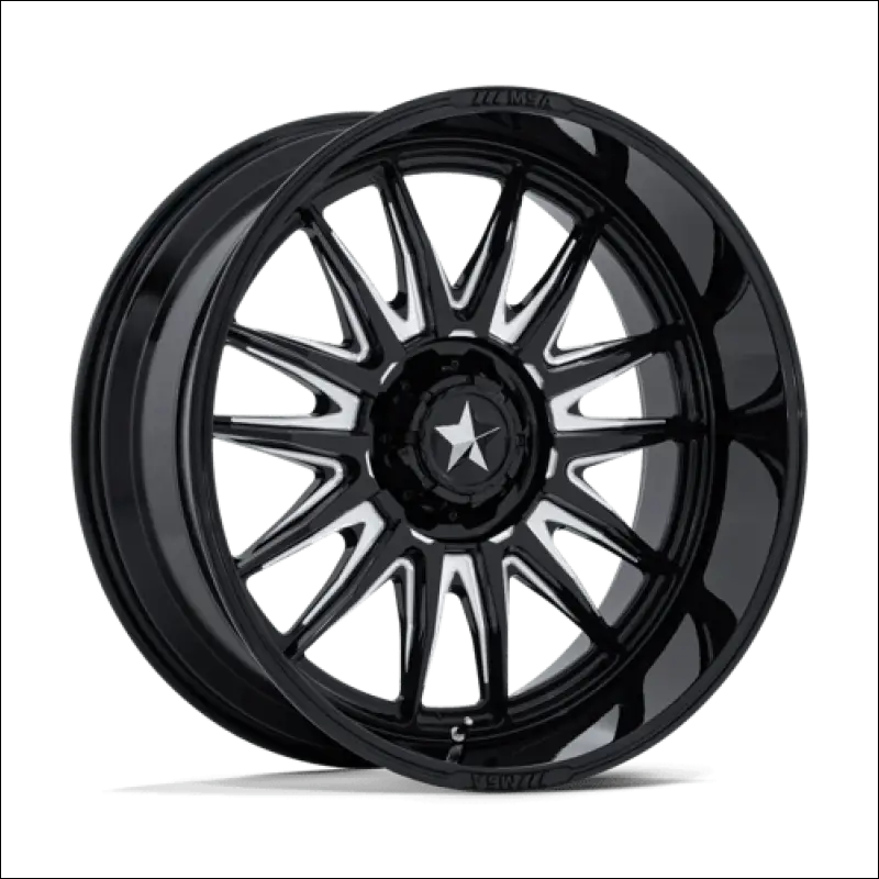 MSA M55 Commander UTV Gloss Black Milled Wheels Cast Aluminum - 18x7 / 4x110 / 10