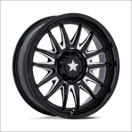 MSA M55 Commander UTV Gloss Black Milled Wheels Cast Aluminum - 18x7 / 5x114.3/5x4.5 / 10