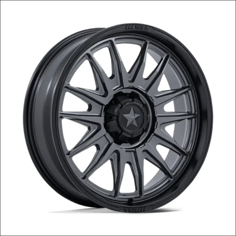 MSA M55 Commander UTV Matte Gunmetal with Black Lip Wheels Cast Aluminum - 18x7 / 5x114.3/5x4.5 / 10