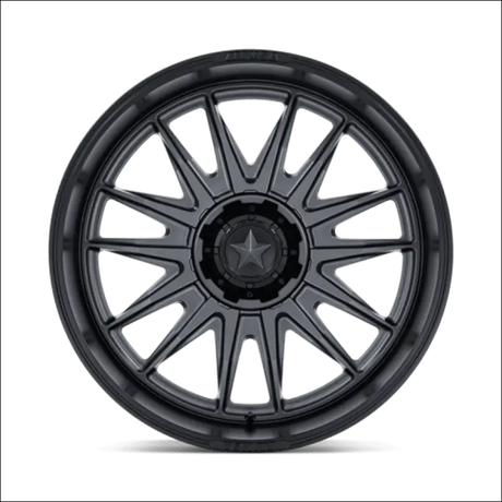 MSA M55 Commander UTV Matte Gunmetal with Black Lip Wheels Cast Aluminum - 24x7 / 5x114.3/5x4.5