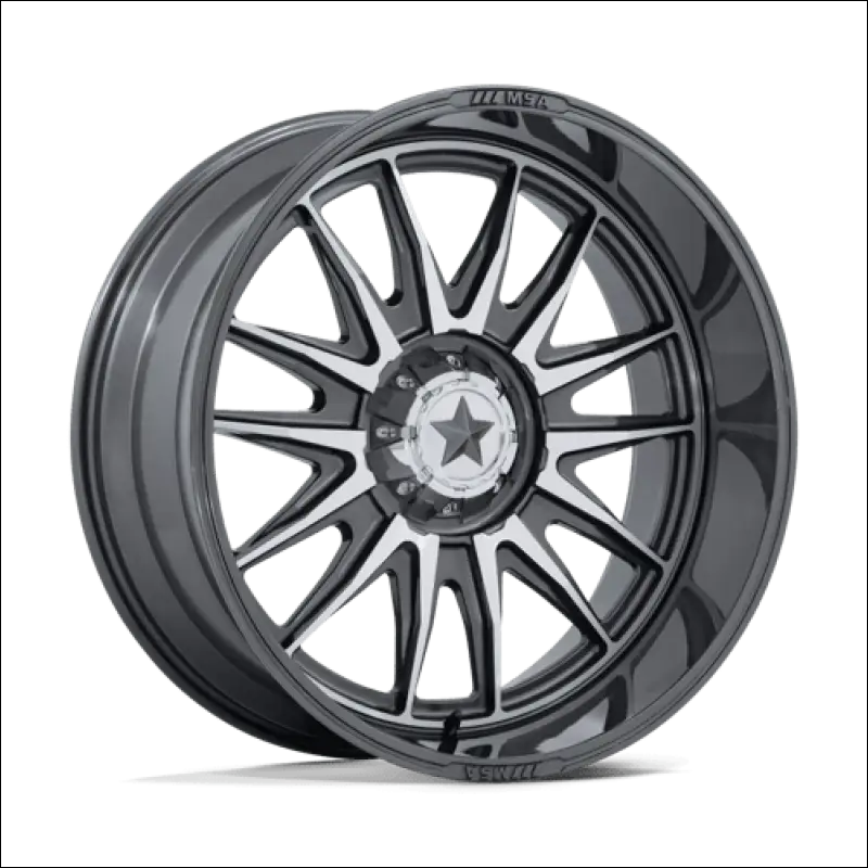 MSA M55 Commander UTV Platinum with Machined Face Wheels Cast Aluminum - 18x7 / 4x137/4x156 / 10