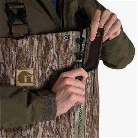 Omega Uninsulated Zip Waders | Mens - Mossy Oak Bottomland - Regular 13