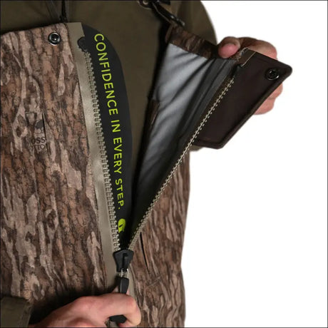 Omega Uninsulated Zip Waders | Mens - Mossy Oak Bottomland - Stout 10