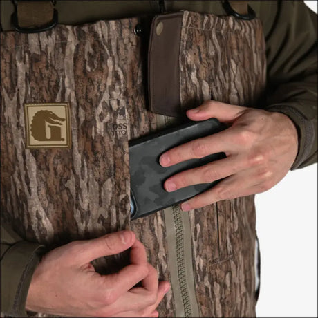 Omega Uninsulated Zip Waders | Mens - Mossy Oak Bottomland - Stout 11