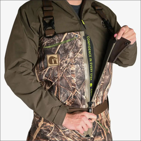 Omega Uninsulated Zip Waders | Mens - Realtree Max-7 - Regular 12