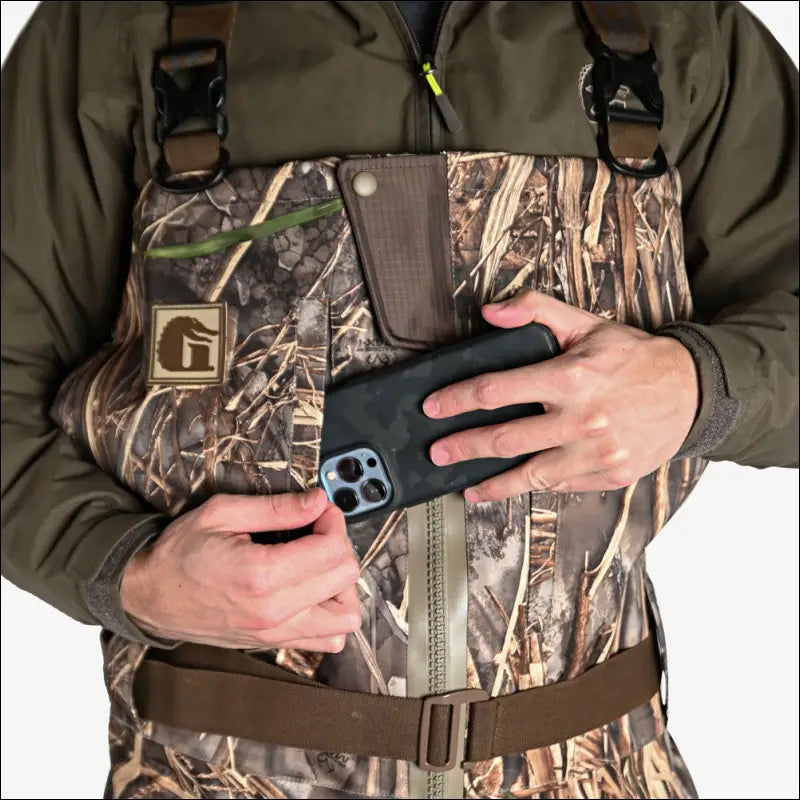Omega Uninsulated Zip Waders | Mens - Realtree Max-7 - Regular 13