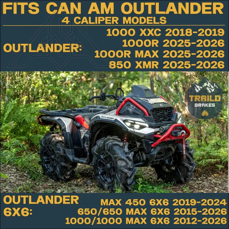 Can-Am Outlander 1000/850/650/450 6x6 2015-2026 4 Wheel Ceramic Brake Pad Set - Brakes