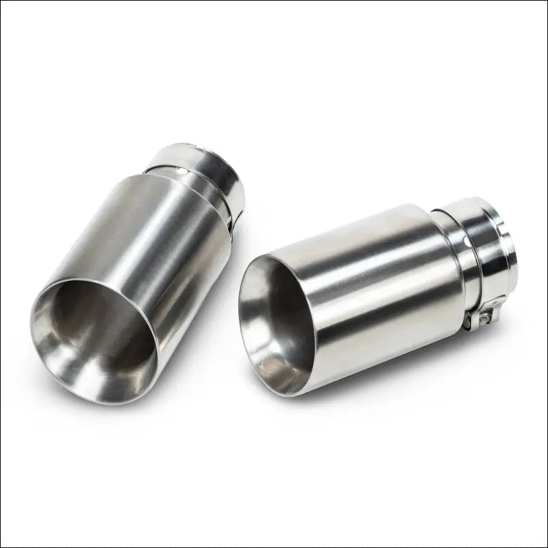 Polaris RZR Pro R Magnum XR Series Twin-Exit Exhaust - Brushed Stainless Finish / Blued Twin Tip / Black Heatshield w/