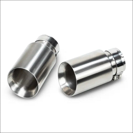 Polaris RZR Pro R Magnum XR Series Twin-Exit Exhaust - Brushed Stainless Finish / Blued Twin Tip / Black Heatshield w/