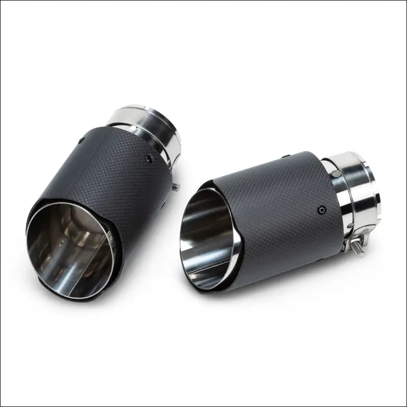 Polaris RZR Pro R Magnum XR Series Twin-Exit Exhaust - Brushed Stainless Finish / Blued Twin Tip / Black Heatshield w/