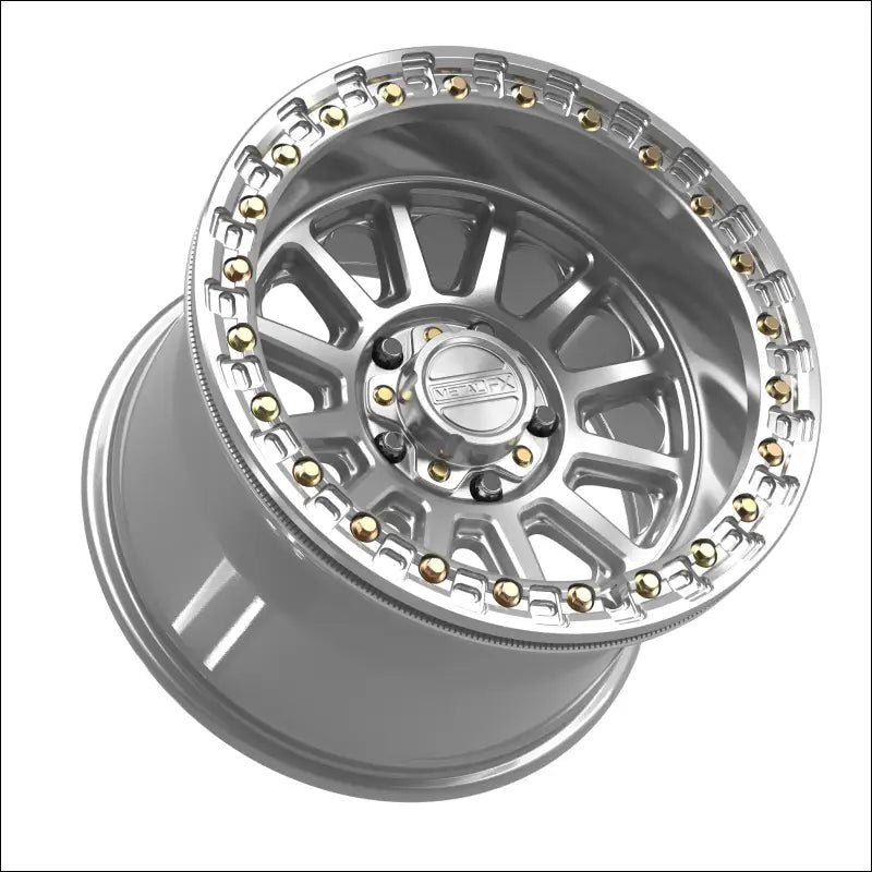Rampage R Beadlock | Gloss Silver Machined - 15x10 | +0mm/5 + 5 | 5x4.5 | 78841 (Polaris 5-Lug / Segway Super Villain