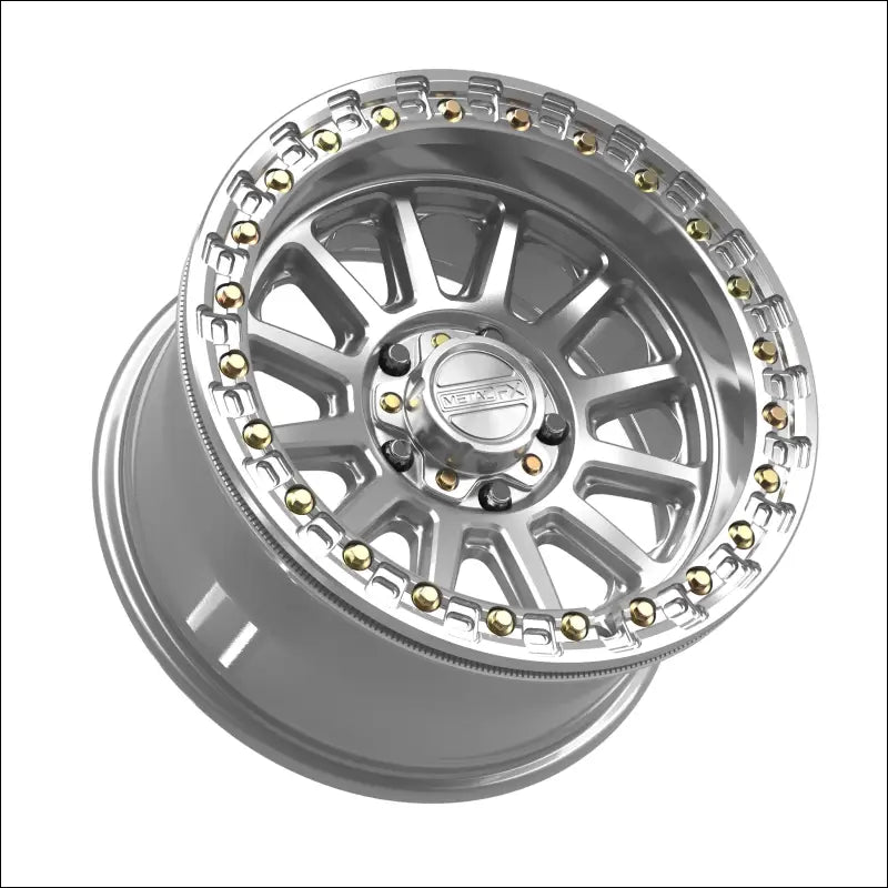 Rampage R Beadlock | Gloss Silver Machined - 15x8 | +0mm/4 + 4 | 5x4.5 | 78825 (Polaris 5-Lug / Segway Super Villain