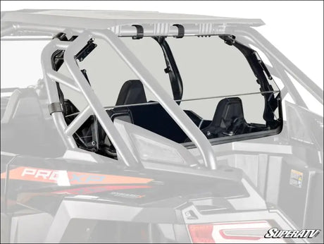 SuperATV ’25+ Polaris RZR Pro S Rear Windshield - 2 Seat with Rockford Fosgate Audio / Standard Polycarbonate - Light