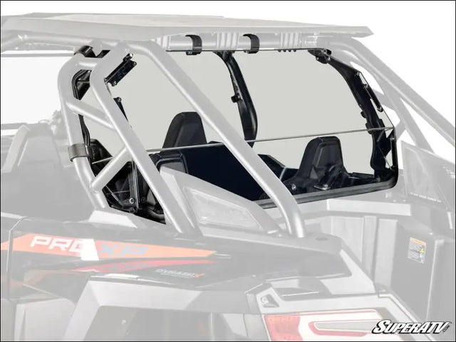 SuperATV ’25+ Polaris RZR Pro S Rear Windshield - 2 Seat with Rockford Fosgate Audio / Standard Polycarbonate - Light