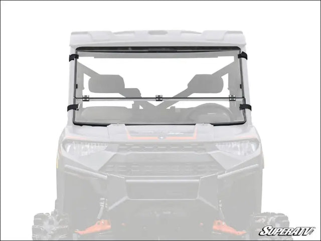 SuperATV Polaris Ranger XP Kinetic Scratch Resistant Flip Down Windshield - Polycarbonate - Clear