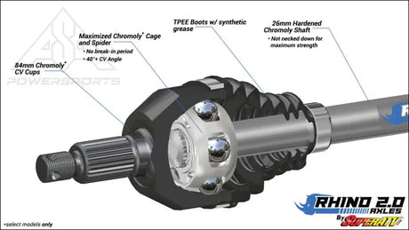 SuperATV Polaris RZR 800 Heavy Duty Axle - Rhino 2.0 - Axles