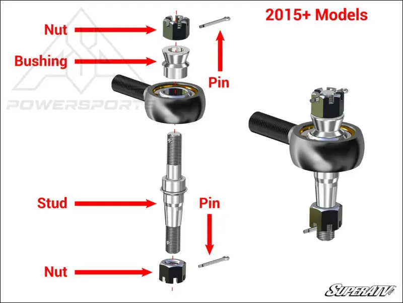 SuperATV Polaris RZR XP 1000 Heavy Duty Tie Rod Kit - Rods