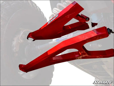 SuperATV Polaris RZR XP Turbo High Clearance Boxed A-Arms - No Thank You / Red