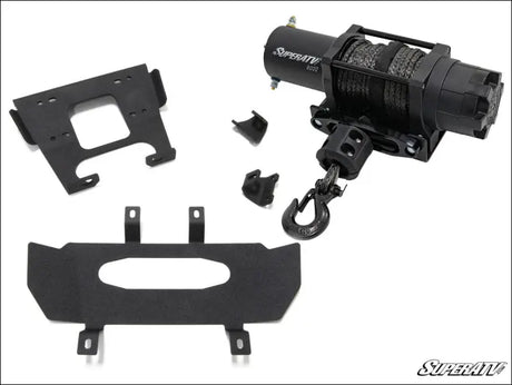 SuperATV Polaris RZR XP Turbo Winch Mounting Plate - 2017-2018 / 6000 lb.