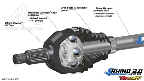 SuperATV Rhino 2.0 Polaris RZR XP Turbo 10’’ Lift Kit Axles