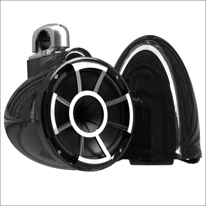 Wet Sounds Revolution Series 10’’ Black Tower Speakers - Silver Aluminum Fixed Clamp (1 7/8’’ - 3’’) - Audio