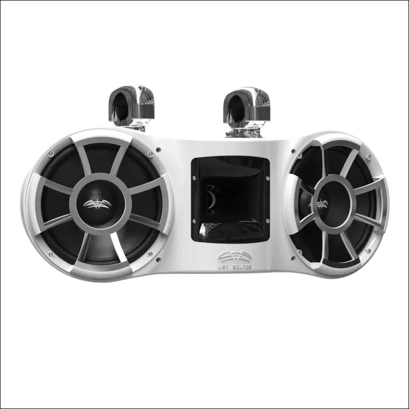 Wet Sounds Revolution Series Dual 10’’ White Tower Speaker - Swivel Clamp (1 7/8’’ - 3’’) - Audio